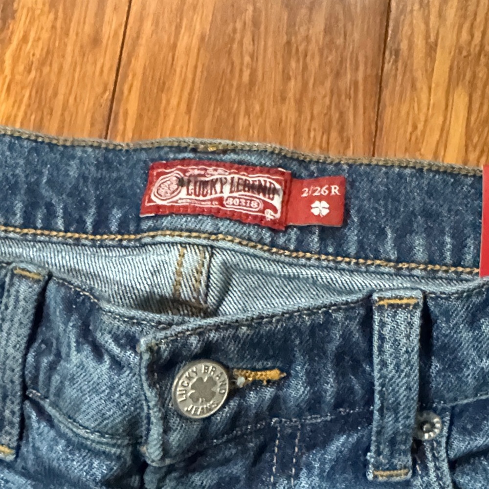 Lucky NWT Woman Mid-Rise Patchwork Straight Leg Boho Boyfriend Jean 2/ 26R - Picture 4 of 7